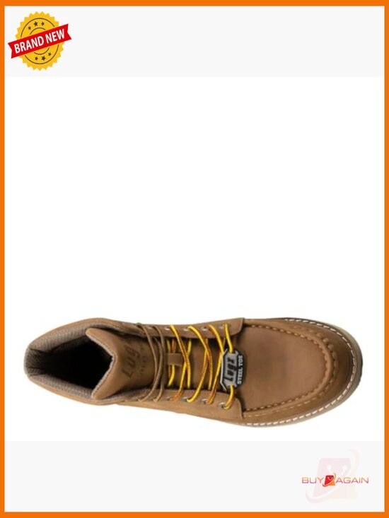 Steel Toe Work Boots Moc Toe Calf High Slip Resistant Lace Up Faux Leather main image 5